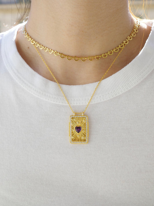 NECKLACE AMETHYST HEART(納期:7月下旬~8月上旬発送開始)
