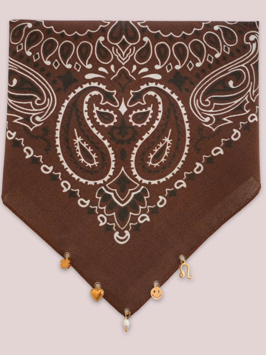 BON BON CHARMS BANDANA (BROWN)