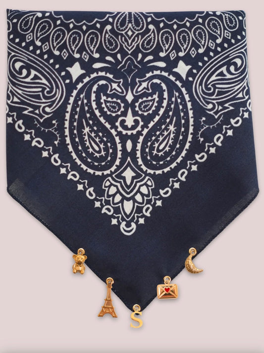 BON BON CHARMS BANDANA (NAVY)