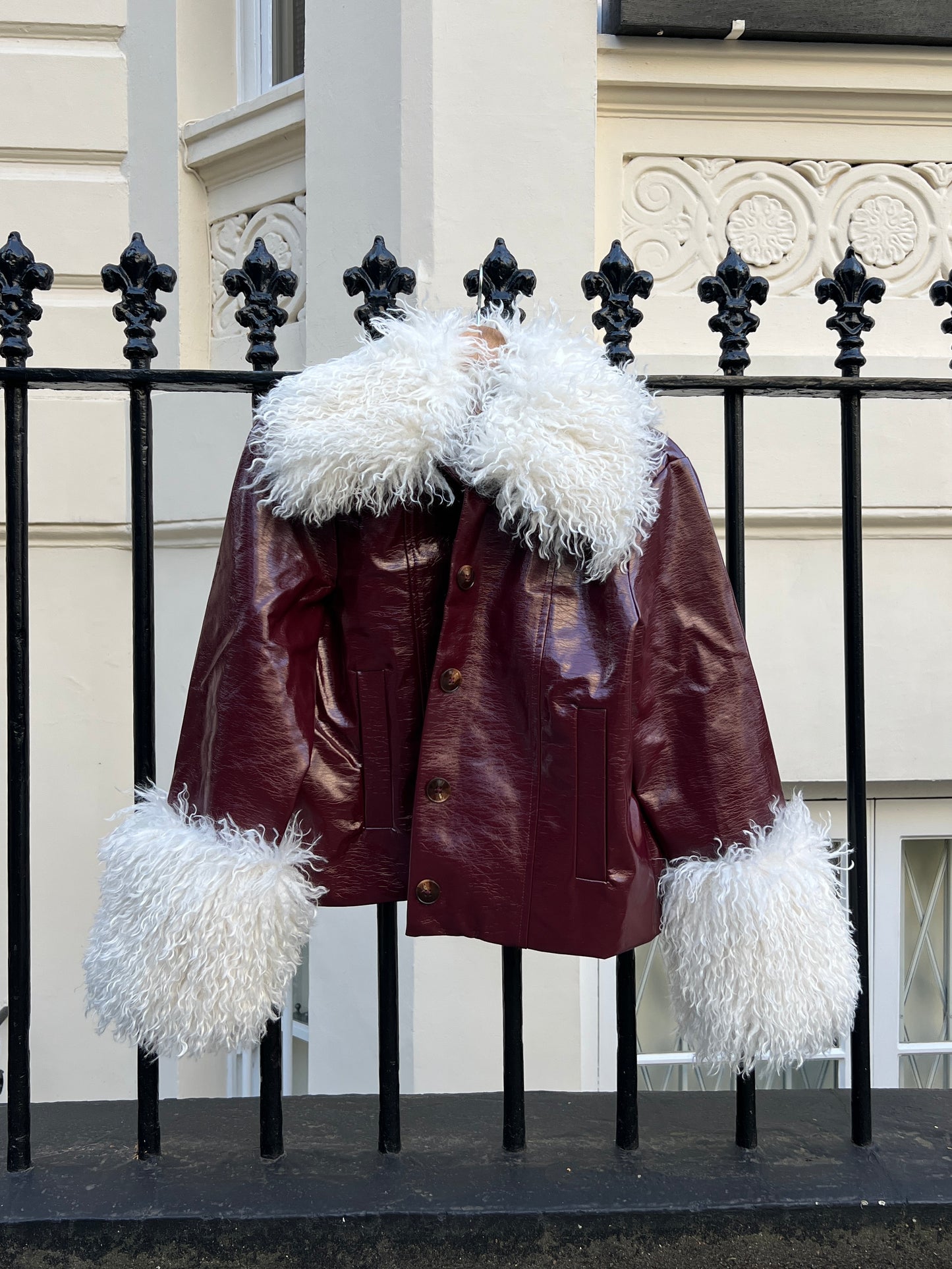 Fur jacket BURGUNDY（10月中旬を目処に発送）