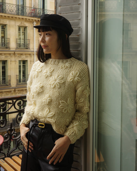 FLOWER SWEATER (納期:1月下旬〜2月上旬にまでに発送開始)